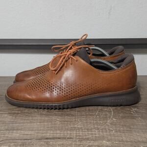 Cole Haan 2.Zerogrand Laser Wingtip Oxfords Men's Dress Shoes Size 11 Brown